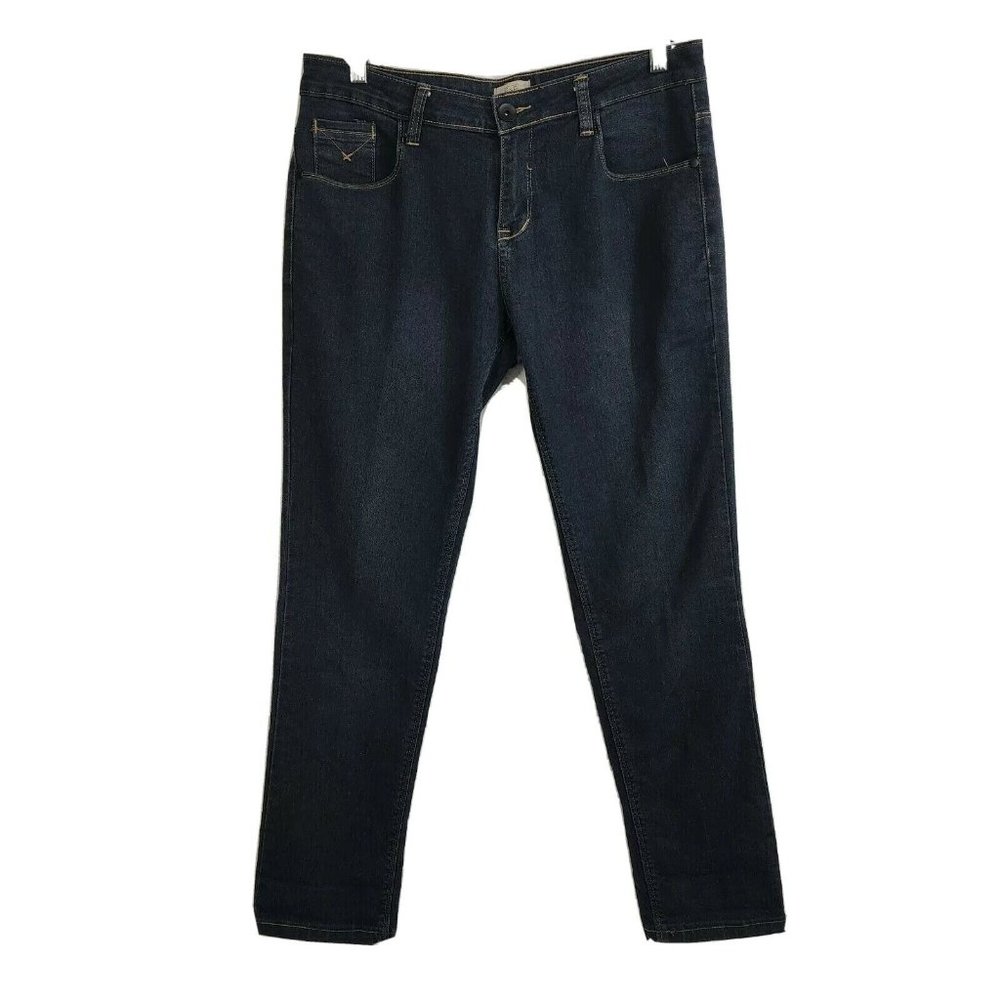 F&F Womens Jeans Denim Size 29 Dark‎ Wash Straight Stretch Blue UK 32x30